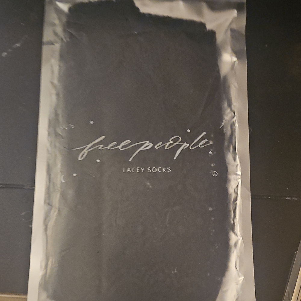 Free People Black Lacey Socks